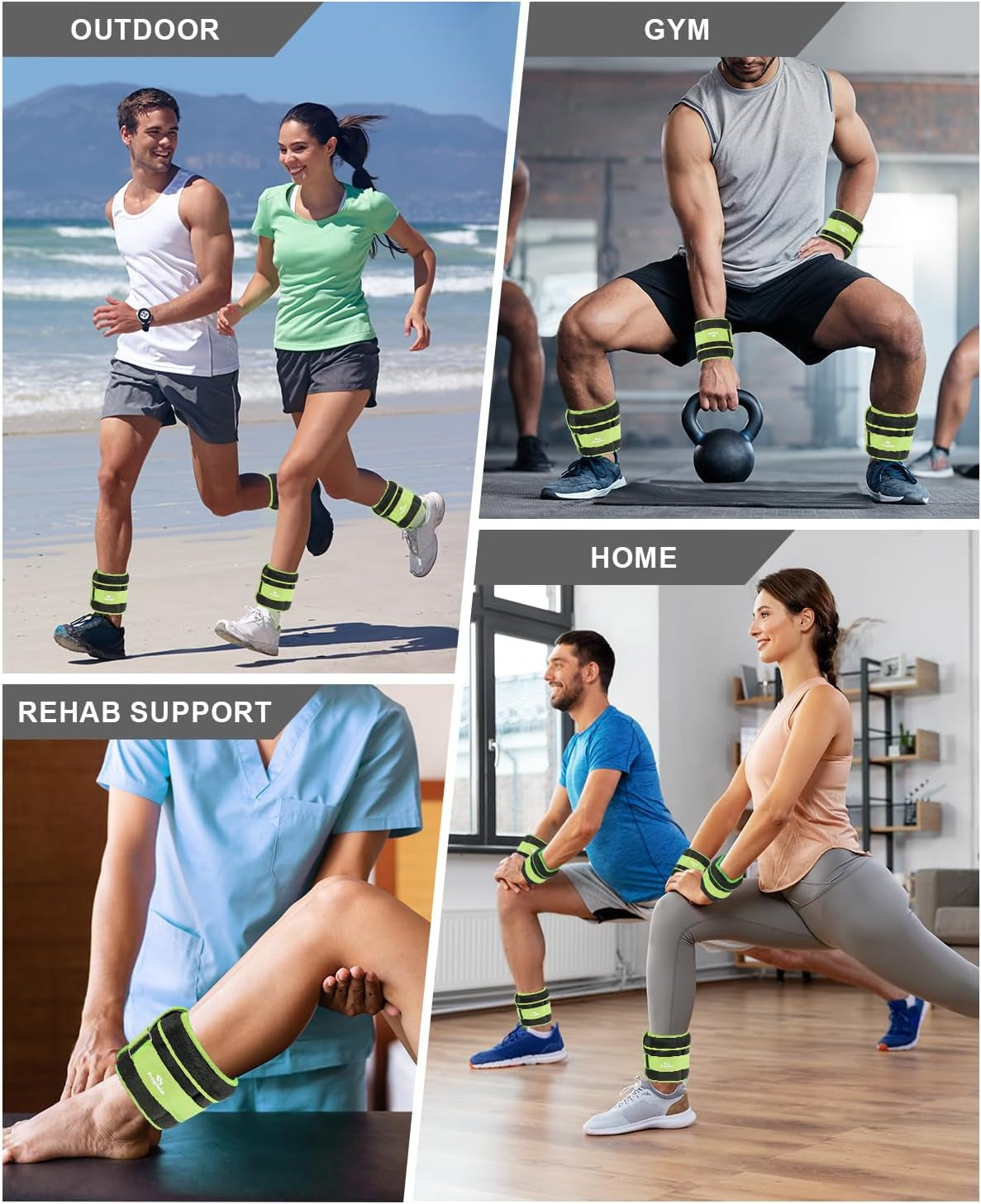 Versatile Adjustable Ankle Weights - Customize Your Workout with Removable Weights for Enhanced Strength Training and Rehabilitation